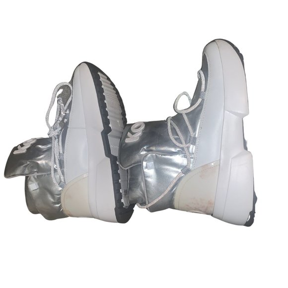 Cassia Metallic Nylon and Leather Boot Size 7 Women Shoes - Picture 4 of 5